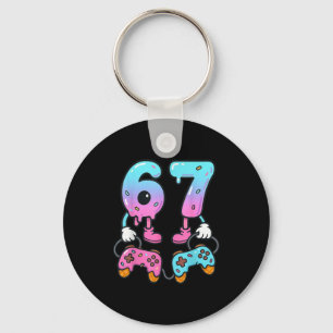 67 Ice Cream Drip Meme Gamer Six Seven Gen Alpha  Key Ring