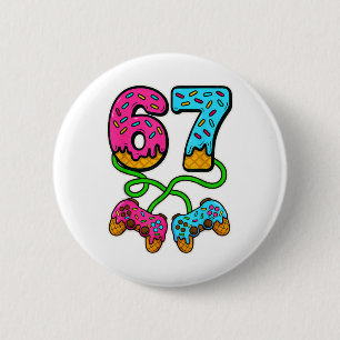 67 Ice Cream Drip Meme Gamer Six Seven Gen Alpha S 6 Cm Round Badge