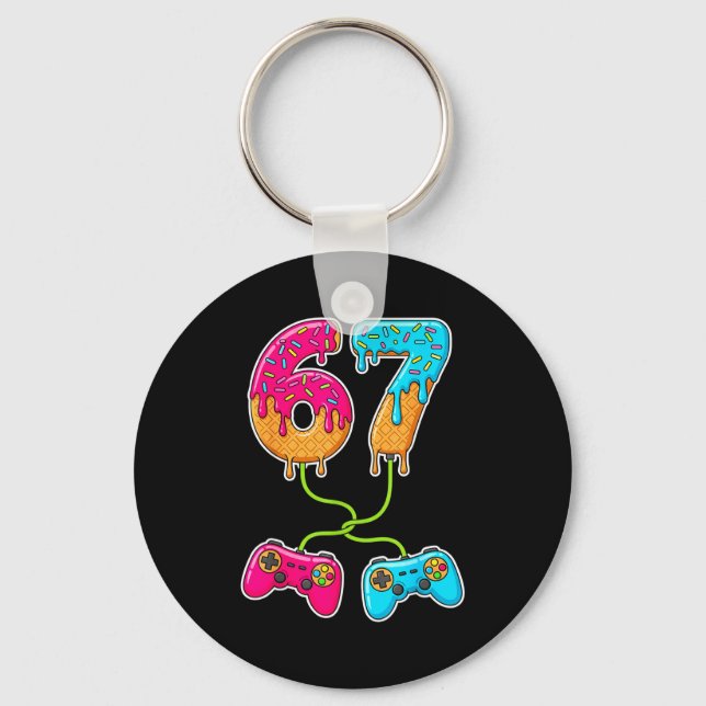 67 Ice Cream Drip Meme Gamer Six Seven Gen Alpha S Key Ring (Front)