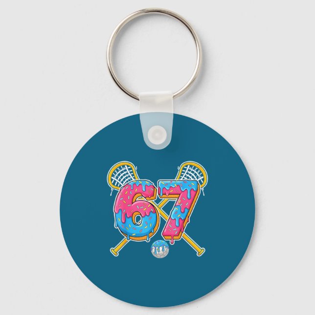 67 Ice Cream Drip Meme Gen Alpha Slang Lacrosse Sr Key Ring (Front)