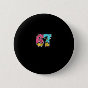 67 Ice Cream Drip Meme Six Seven Funny Gen Alpha D 6 Cm Round Badge
