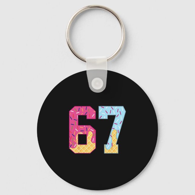 67 Ice Cream Drip Meme Six Seven Gen Alpha Slang 1 Key Ring (Front)