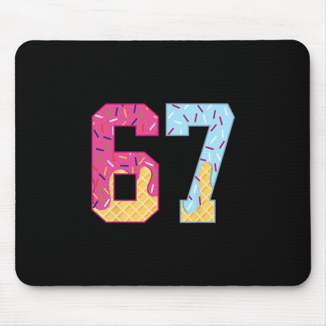 67 Ice Cream Drip Meme Six Seven Gen Alpha Slang 1 Mouse Pad (Front)