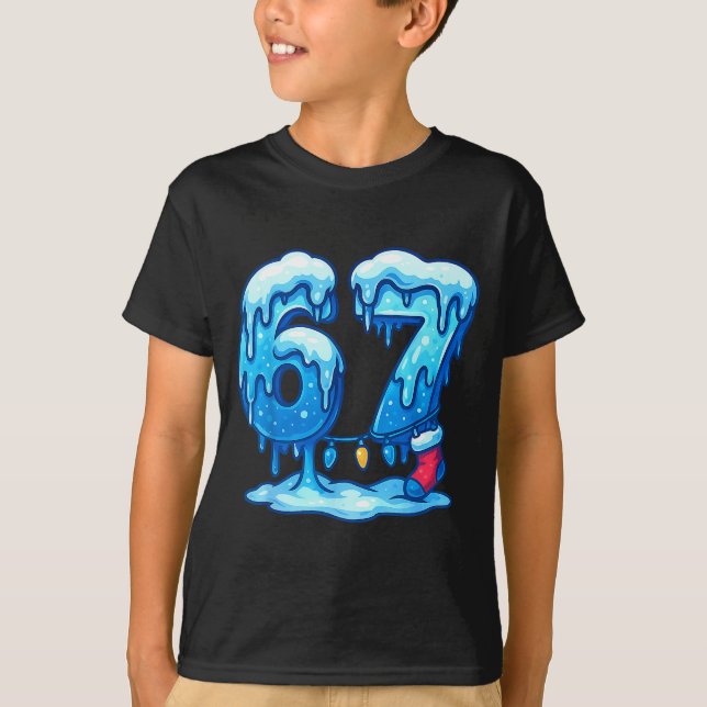 67 Ice Cream Drip Meme Six Seven Gen Alpha Slang C T-Shirt (Front)