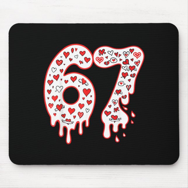 67 Ice Cream Drip Meme Six Seven Gen Alpha Valenti Mouse Pad (Front)