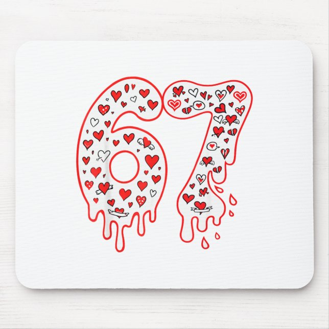 67 Ice Cream Drip Meme Six Seven Gen Alpha Valenti Mouse Pad (Front)