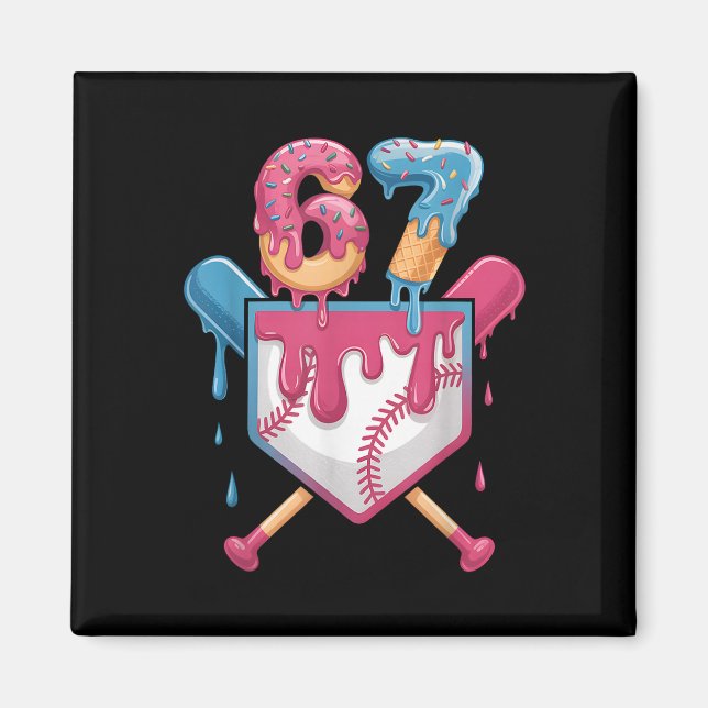 67 Ice Cream Drip Meme Six Seven Pride 6 7 Ice Cre Magnet (Front)