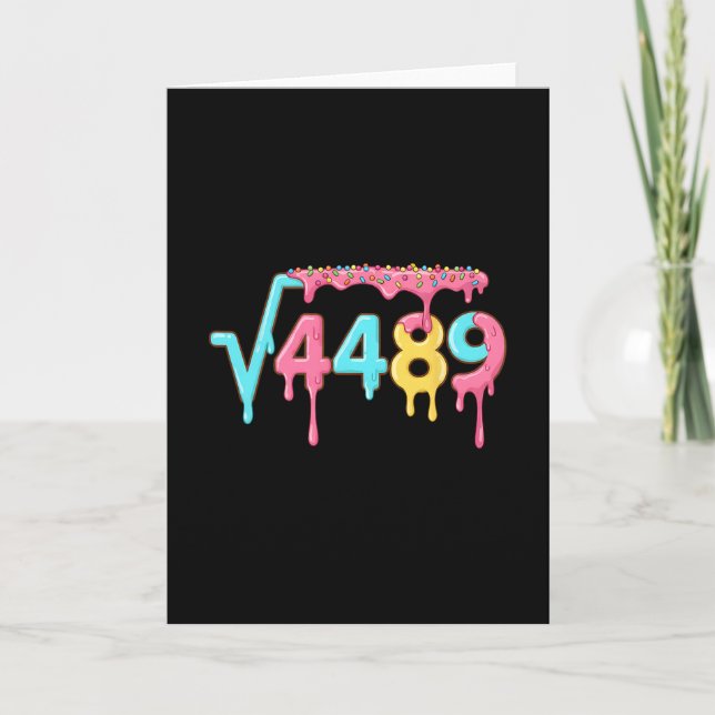 67 Ice Cream Drip Meme Square Root 4489 Slang Math Card (Front)