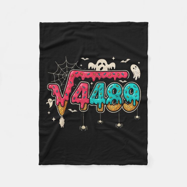 67 Ice Cream Drip Meme Square Root 4489 Slang Math Fleece Blanket (Front)