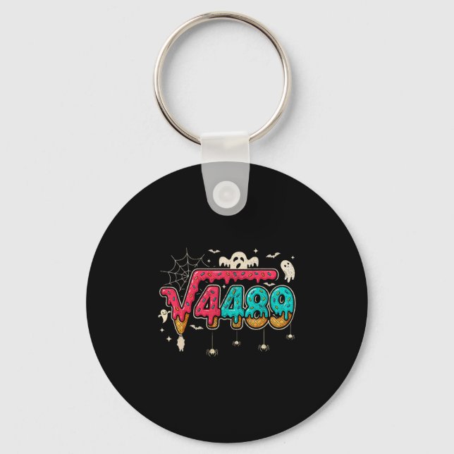 67 Ice Cream Drip Meme Square Root 4489 Slang Math Key Ring (Front)