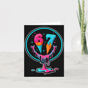 67 Ice Cream Drip Number 67 Player 67th Birthday Card