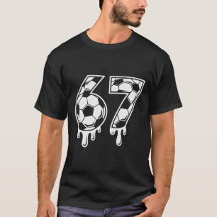 67 Ice Cream Drip Soccer Gen Alpha Six Seven Meme T-Shirt
