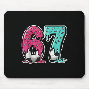 67 Ice Cream Drip Soccer Gen Alpha Slang Six Seven Mouse Pad