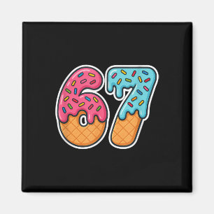 67 Ice Cream Meme Drip Six Seven Slang Gen Alpha  Magnet