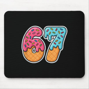 67 Ice Cream Meme Drip Six Seven Slang Gen Alpha  Mouse Pad