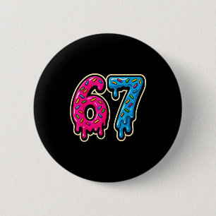 67 Ice Cream Meme Six Seven  6 Cm Round Badge