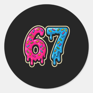 67 Ice Cream Meme Six Seven Classic Round Sticker