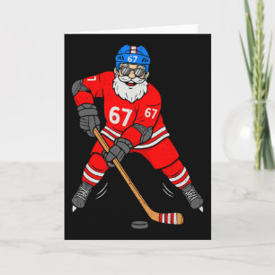 67 Ice Hockey Santa Six Seven Meme Christmas Sport Card