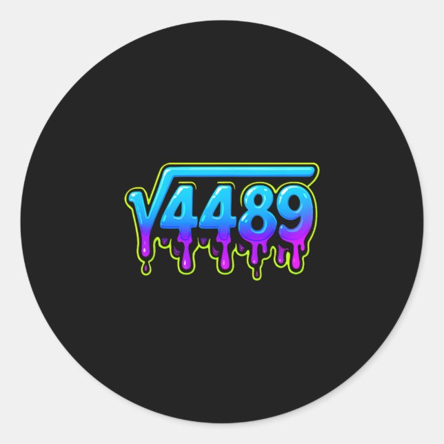 67 Ice Meme Square Root 4489 Slang Math Teacher  Classic Round Sticker (Front)