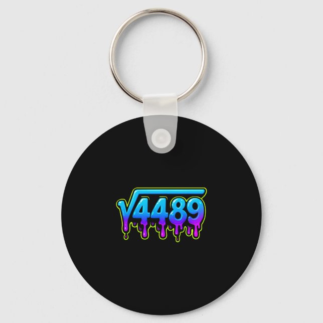 67 Ice Meme Square Root 4489 Slang Math Teacher  Key Ring (Front)