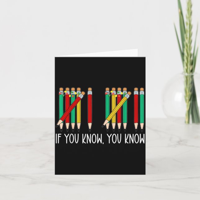 67 If You Know You Know Tally Marks Pencils Six Se Card (Front)