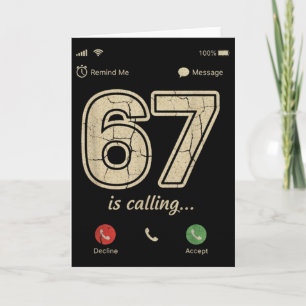 67 Is Calling Funny Gen Z Slang Meme Phone Screen  Card