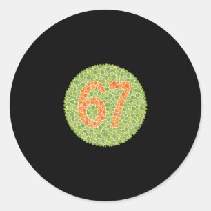 67 Ishihara Test Funny Color Blind Eye Test 6 7 Vi Classic Round Sticker