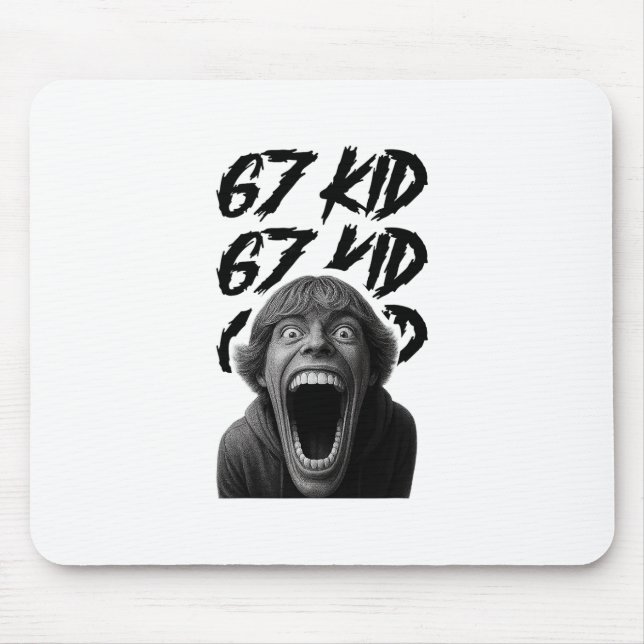 67 Kid 67 Meme Six Seven 6-7 Funny Internet Joke V Mouse Pad (Front)