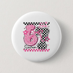 67 Leopard Checkered Funny Six Seven Meme 6-7 Teac 6 Cm Round Badge
