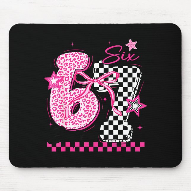 67 Leopard Checkered Funny Six Seven Meme 6-7 Teac Mouse Pad (Front)