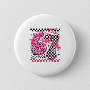 67 Leopard Checkered Six Seven Meme 6-7 Teachers  6 Cm Round Badge