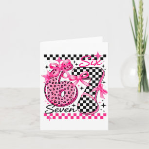 67 Leopard Checkered Six Seven Meme 6-7 Teachers Card