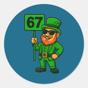 67 Leprechaun Six Seven Gen Meme Lucky Vibes St Pa Classic Round Sticker