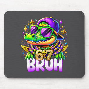 67 Mardi Gras Alligator Mardigator Six Seven Bruh  Mouse Pad