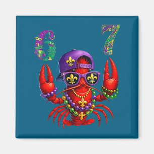 67 Mardi Gras Crawfish Beads Six Seven Carnival Bo Magnet