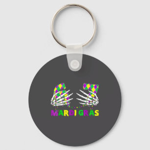 67 Mardi Gras Skeleton Hands Fleur De Lis 6 7 Meme Key Ring