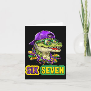67 Mardigator Alligator Mardi Gras Six Seven Funny Card