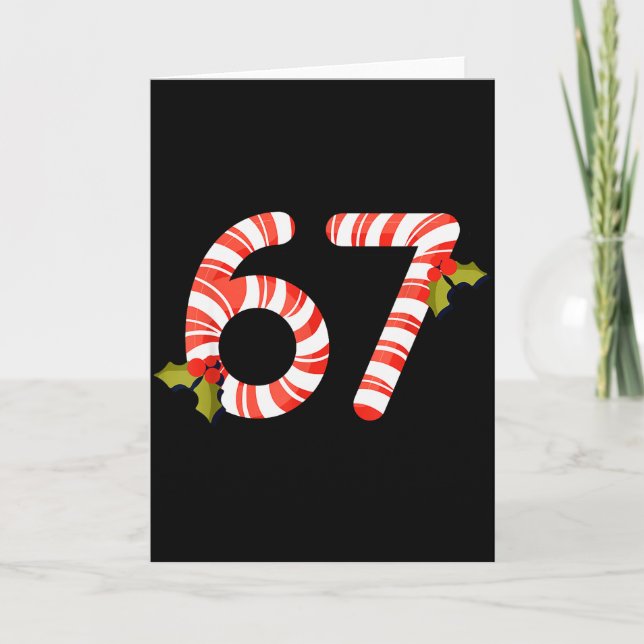 67 Mas Meme Candy Cane Six Seven Kids Men Women Ch Card (Front)