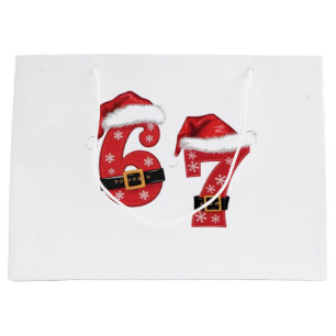 67 Mason Let's Get Sandy Christmas 67 Meme Funny Large Gift Bag