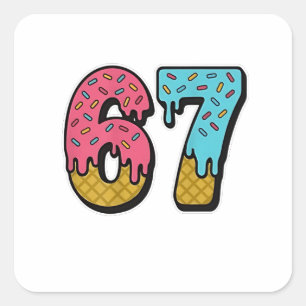 67 Mason Let's Get Sandy Funny  Square Sticker