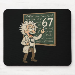 67 Math Meme Funny Professor Genius Chalkboard  Mouse Pad