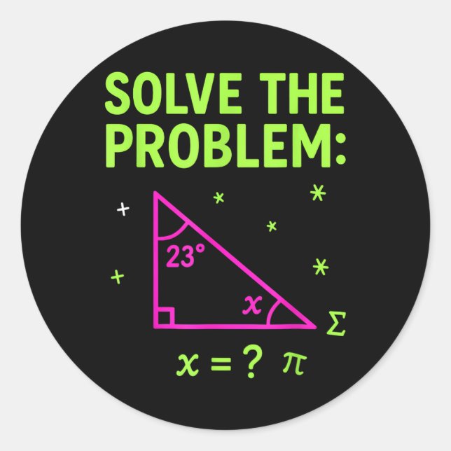 67 Math Meme Solve The Problem Funny Teachers Stud Classic Round Sticker (Front)
