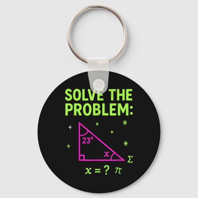 67 Math Meme Solve The Problem Funny Teachers Stud Key Ring (Front)