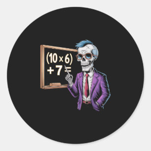 67 Math Teacher Meme Brainrot Six Seven Halloween Classic Round Sticker