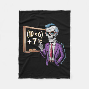 67 Math Teacher Meme Brainrot Six Seven Halloween  Fleece Blanket