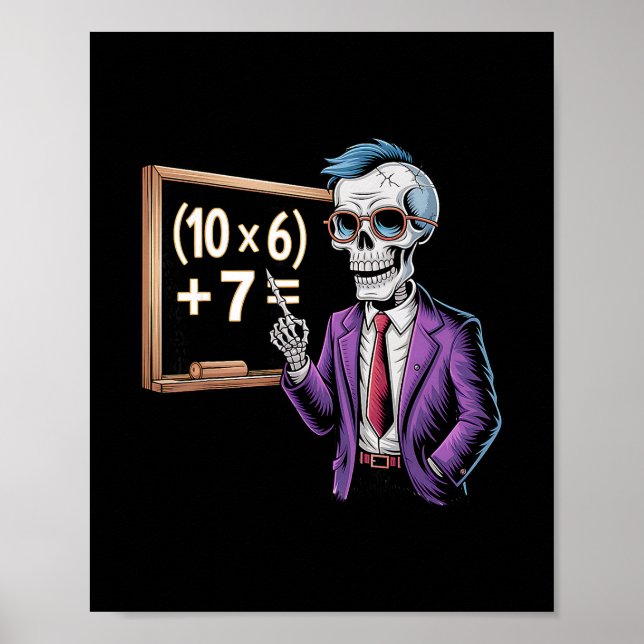 67 Math Teacher Meme Brainrot Six Seven Halloween  Poster (Front)