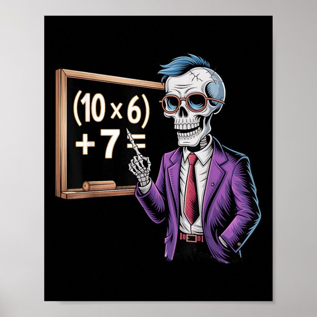 67 Math Teacher Meme Brainrot Six Seven Halloween  Poster (Front)