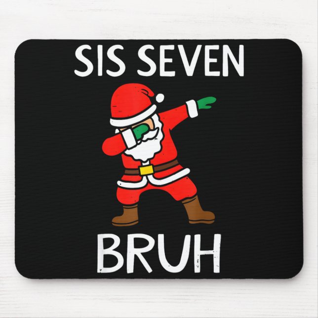 67 Meme 6 7 Funny Christmas Dabbing Santa Six Seve Mouse Pad (Front)