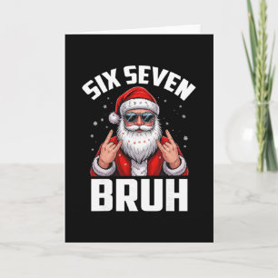 67 Meme 6 7 Funny Christmas Santa Rock On Six Seve Card