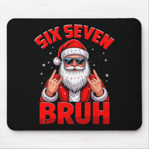 67 Meme 6 7 Funny Christmas Santa Rock On Six Seve Mouse Pad